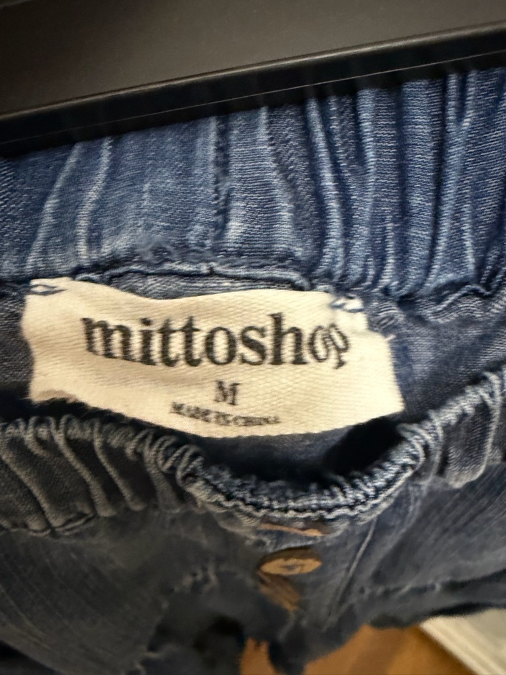 Boutique Denim Tiered Midi Skirt Mittoshop Size Medium Boho Chambray - Picture 3 of 3